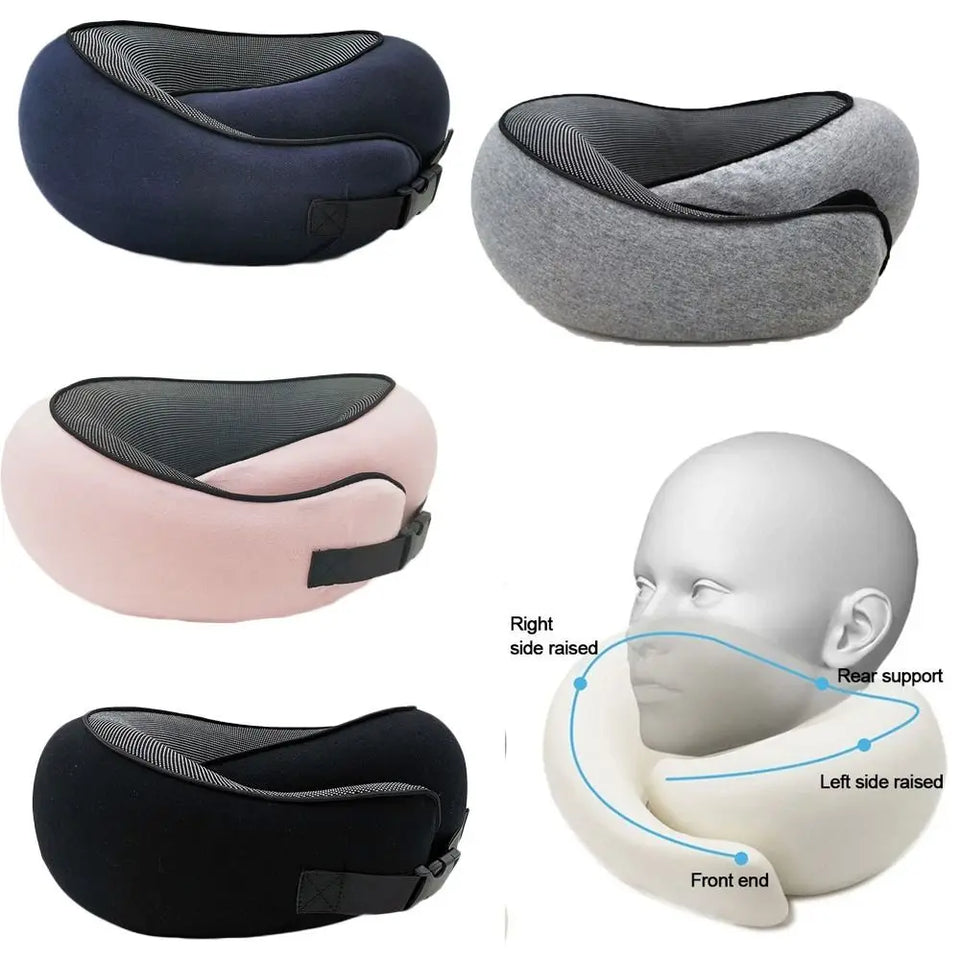 Soft Memory Foam Travel Neck Pillow – Adjustable U-Shape Support