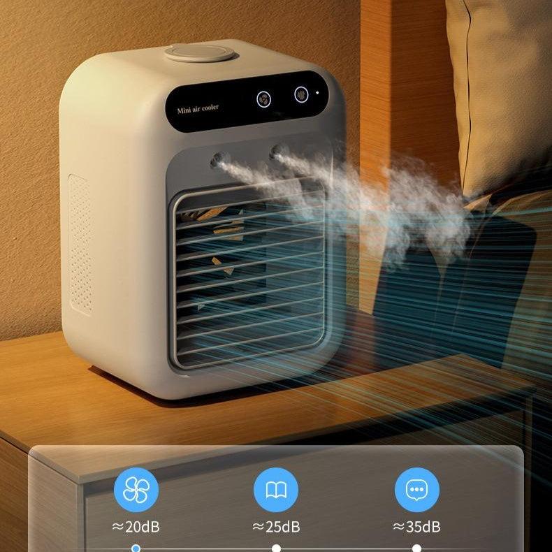 Portable Air Cooler Fan with Water & Ice – USB Mini AC Unit