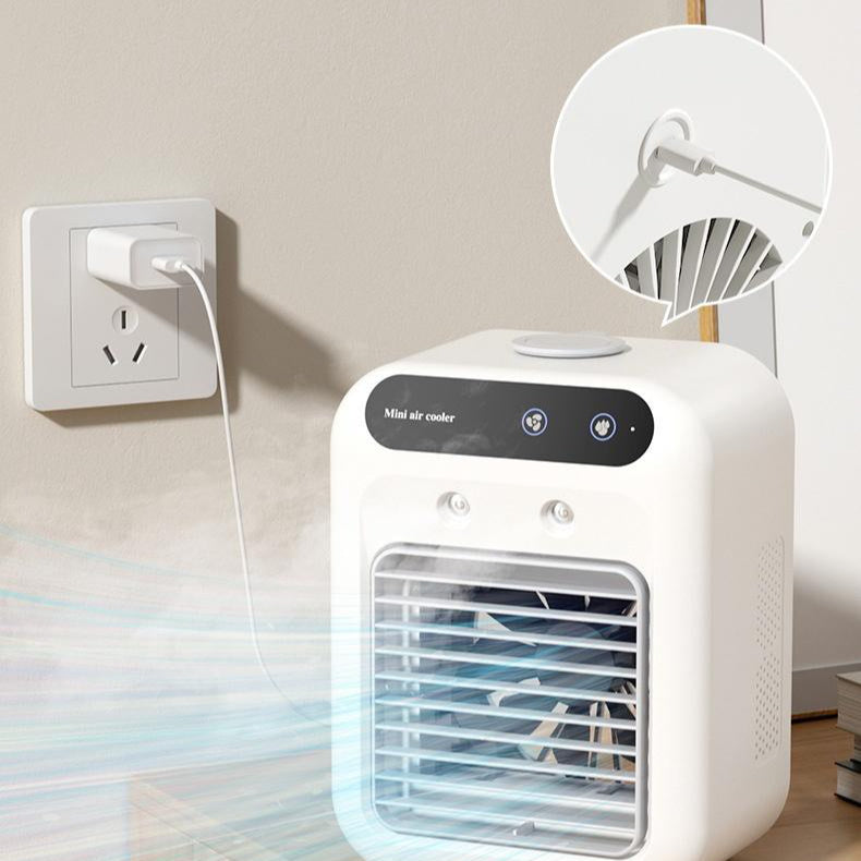 Portable Air Cooler Fan with Water & Ice – USB Mini AC Unit
